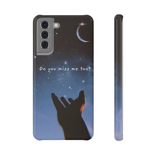Slim Snap Case with Celestial Design - "Do You Miss Me Too?" - Phone Cover, Cute Phone Case, Gift for Friends, Starry Night Theme, [...]
